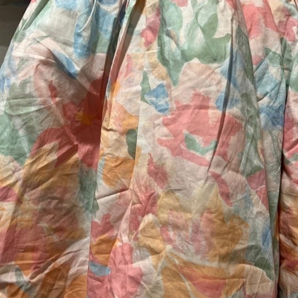 NWT Selkie Free People Cottage Puff Dress Grapefruit Floral Size Medium - Picture 3 of 6